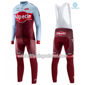 Set Fietsshirt Lange Mouw + Lange Koersbroek 2018 Team Katusha-Alpecin N001 Winter Thermal Fleece